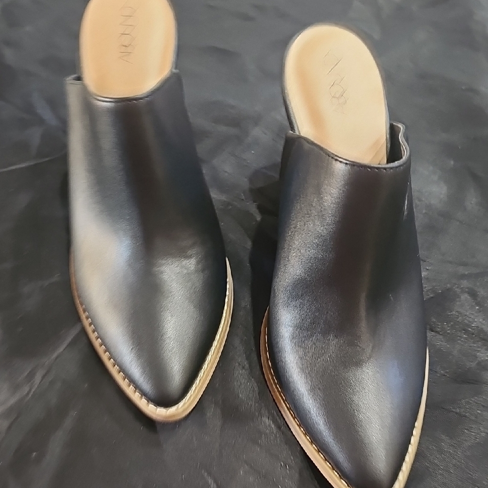 Abound Black Leather Mules
